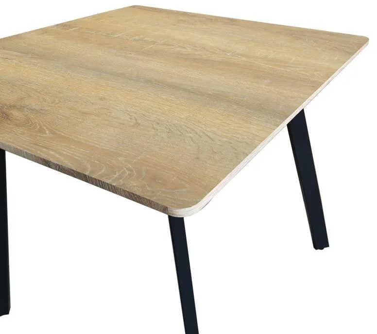 Τραπέζι Squaro sonoma mdf με μαύρα μεταλλικά πόδια 80x80x75εκ 80x80x75 εκ.