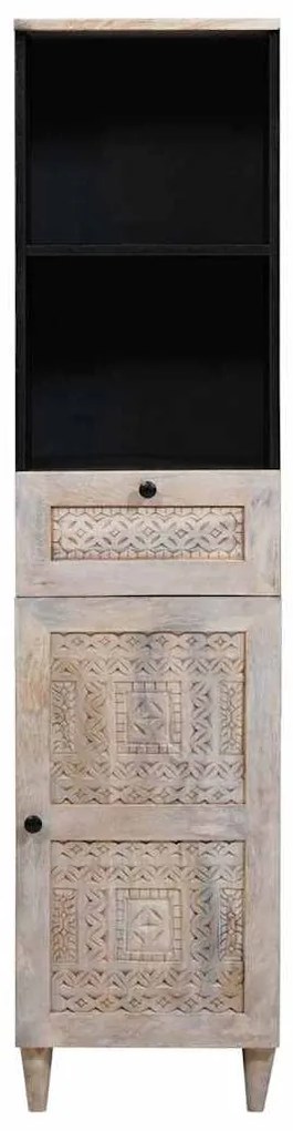 vidaXL Ντουλάπι Μπάνιου Λευκό 38 x 33.5 x 160 εκ Στερεό Ξύλο Μάνγκο