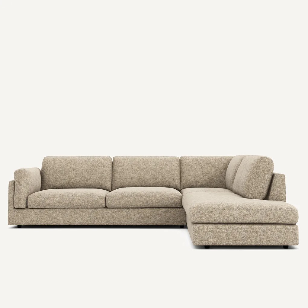 Γωνιακός καναπές με σεζλόνγκ από μείγμα βαμβακιού César