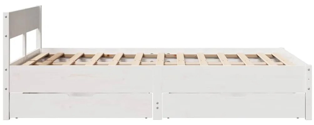 vidaXL Σκελετός Κρεβ. Χωρίς Στρώμα Λευκό 150x200 εκ Μασίφ Πεύκο