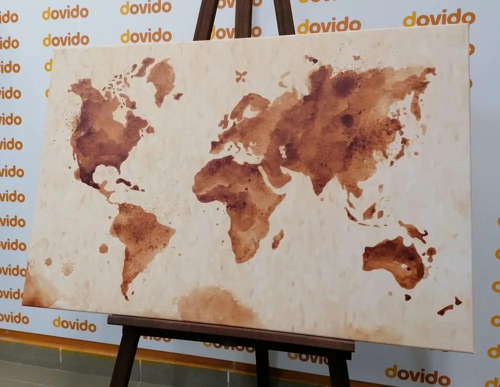 Εικόνα στον παγκόσμιο χάρτη φελλού σε ρετρό σχέδιο - 90x60  transparent