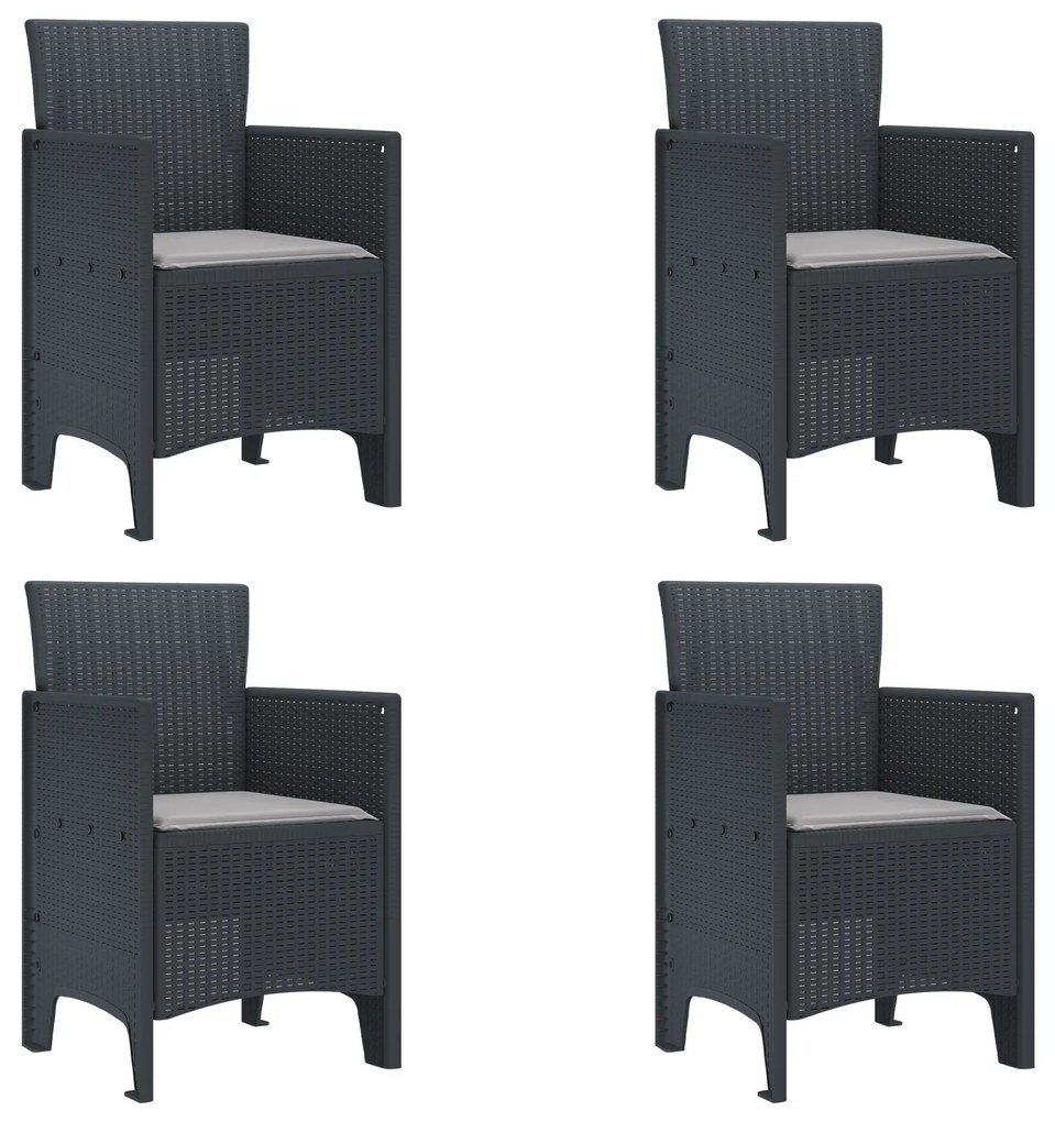 vidaXL Σετ Τραπεζαρίας Κήπου 5 pcs Ανθρακί 150 x 100 x 73 εκ.