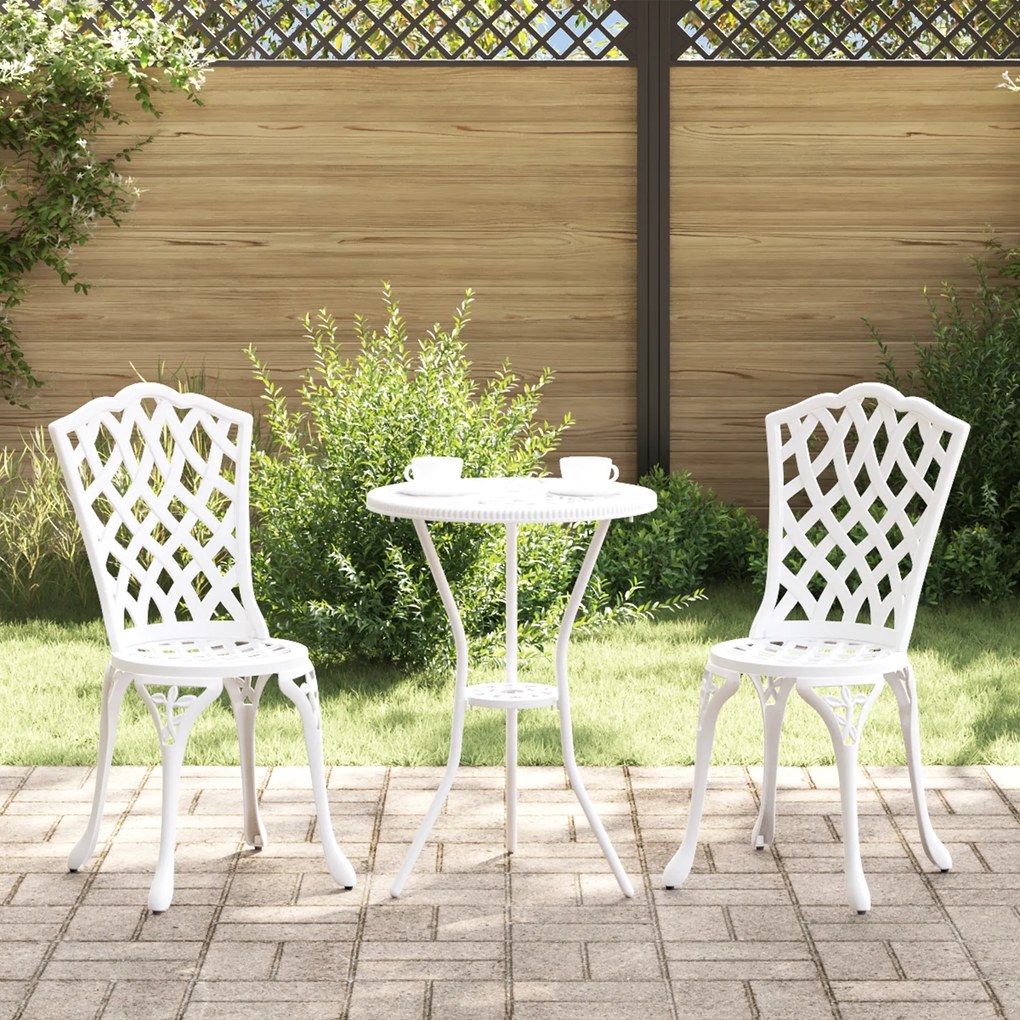 vidaXL Καρέκλα Κήπου 2 pcs Λευκό 55 x 56.5 x 91εκ Αλουμίνιο