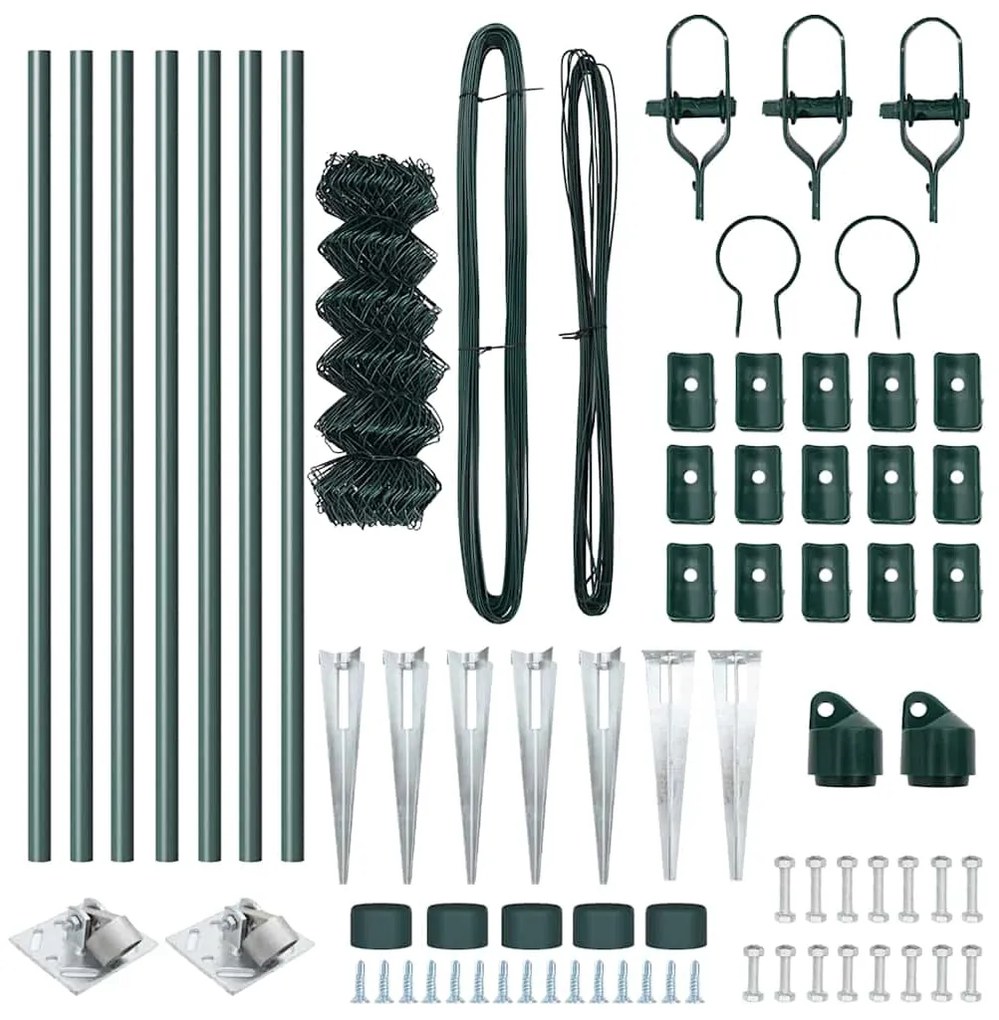 vidaXL Στύλος Περιφράξεων Πράσινο 10 x 0,4 μ (40 x 40 χιλιοστά πλέγμα)