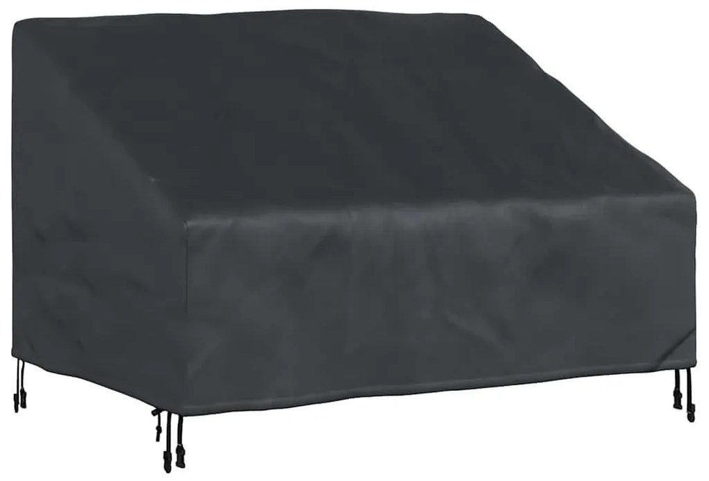 vidaXL Κάλυμμα Παγκάκι Κήπου Μαύρο 130 x 95 x 40 / 80 εκ Ύφασμα 420D