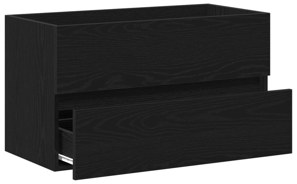 vidaXL Ντουλάπι Νεροχύτη  Μαύρος Δρύς 80x38.5x45 εκ. Επεξεργασμένο Ξύλο