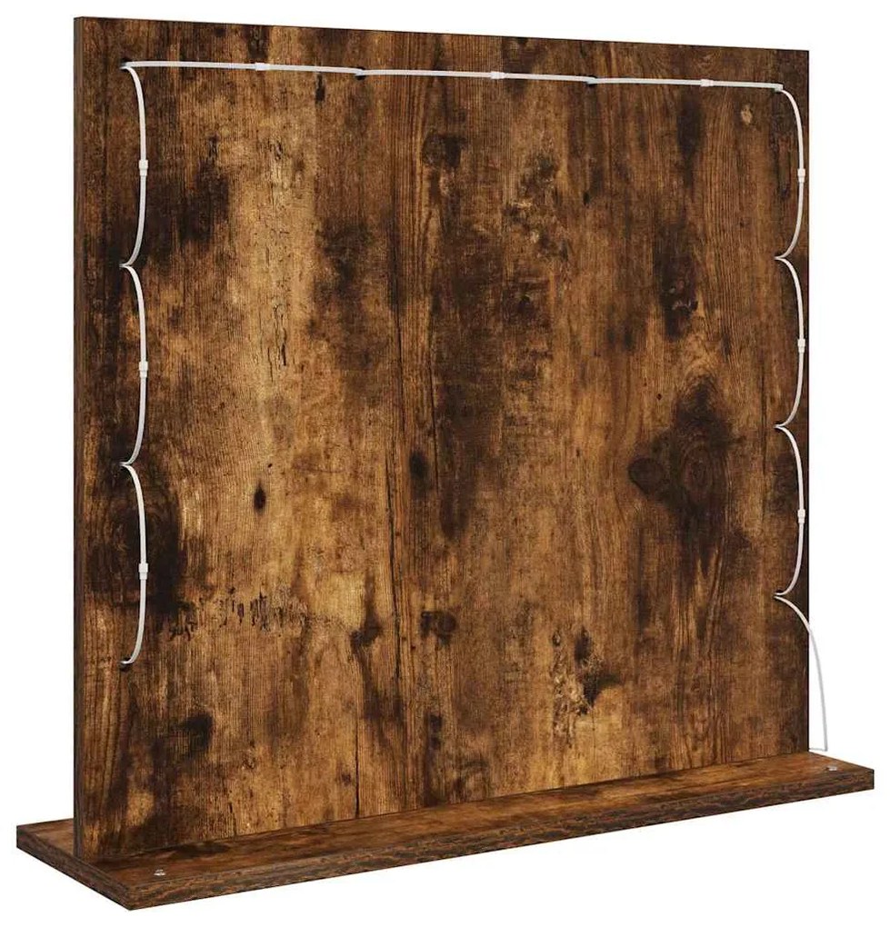 vidaXL Καθρέφτης τουαλέτας Ορθογώνιος Καπνιστό Δρύς 60 x 55 x 18 εκ.