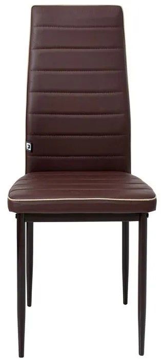 Καρέκλα C-001 Δερματίνη Καφέ με Μπέζ Ρίγα 42x43x97 εκ. 6αδα 42x43x97 εκ.