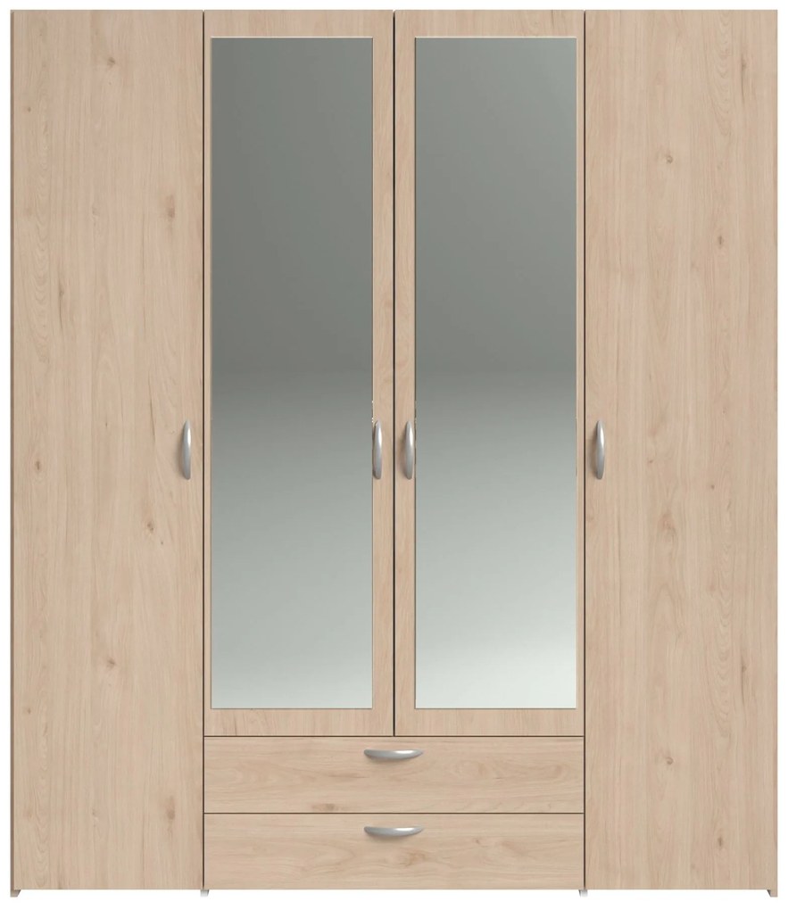 Ντουλάπα Dorm τετράφυλλη με καθρέπτη-Fusiko