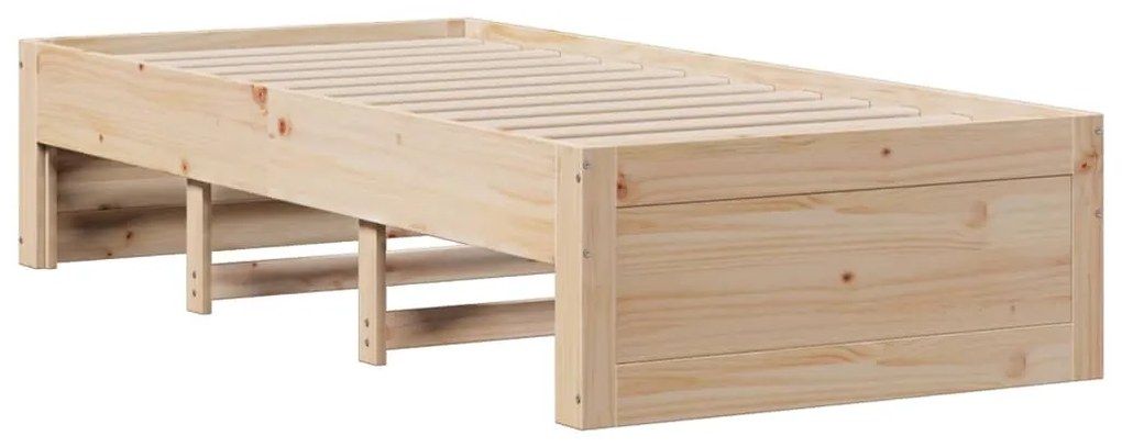 vidaXL Κρεβάτι Βιβλιοθήκη Χωρίς Στρώμα 75x190 εκ Μασίφ Ξύλο Πεύκο