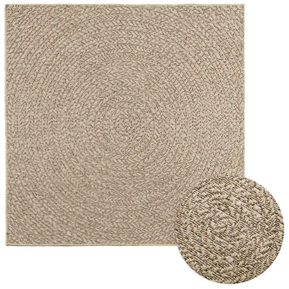 Χαλί ZIZUR Μπεζ Όψη Γιούτας Εσωτ. & Εξωτ. Χώρου 120x120 εκ.