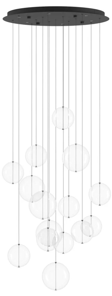 Κρεμαστό Φωτιστικό D58xH150cm LED 3000K 500lm Μαύρο Μέταλλο-Γυαλί Eglo Espardello 390333