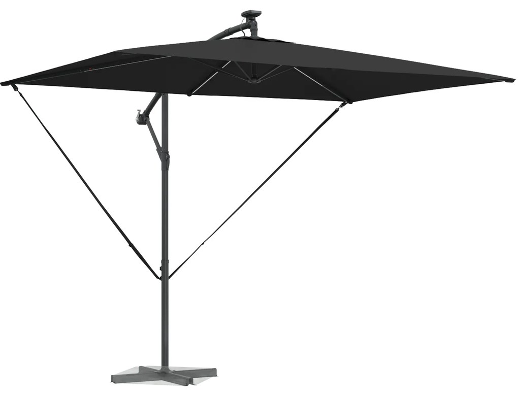 vidaXL Ομπρέλα Cantilever Banana Μαύρο 294 x 200 x 254 εκ.