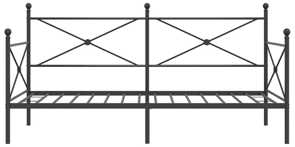 vidaXL Κρεβάτι ημέρας χωρίς στρώμα Μαύρο 100x190 cm Ατσάλι