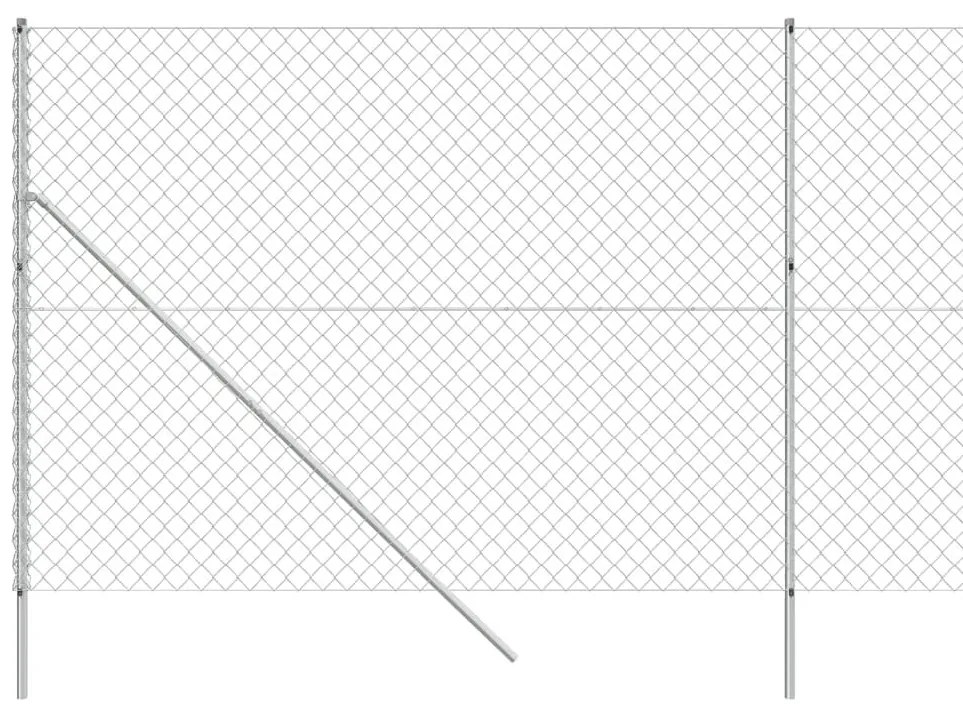 Συρματόπλεγμα Περίφραξης Ασημί 2 x 25 μ. με Στύλους - Ασήμι