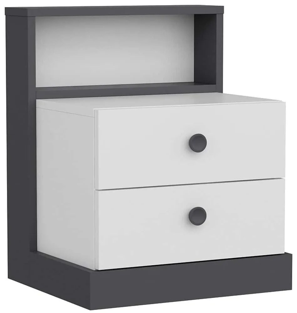Κομοδίνο Life 382NRC1801 49x42x62cm White-Anthracite