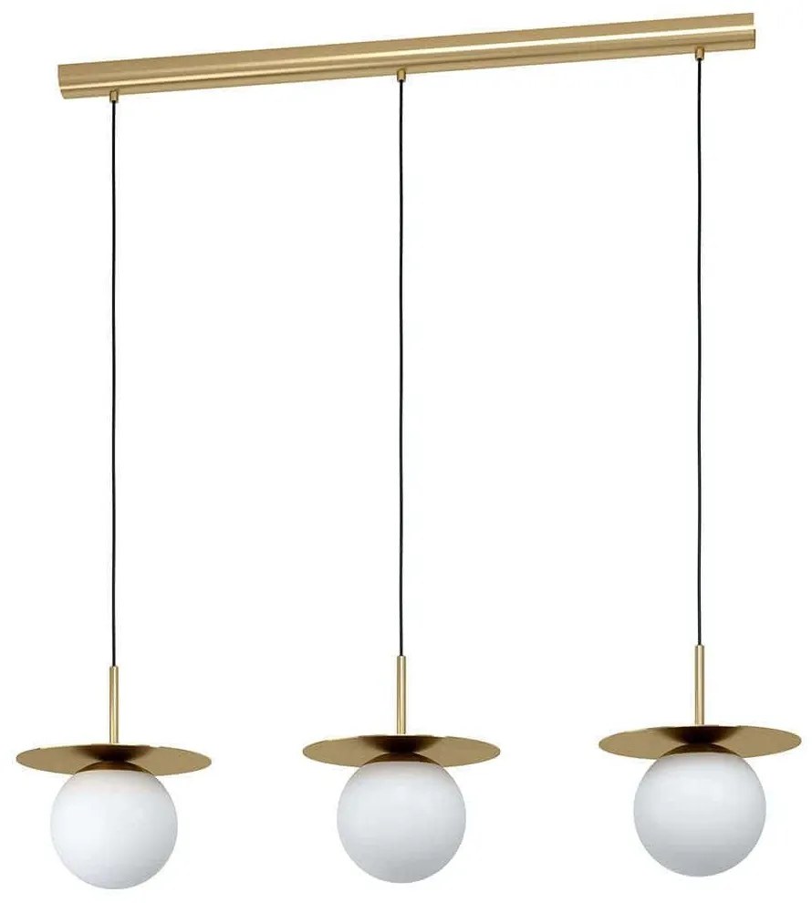 Φωτιστικό Οροφής - Ράγα Arenales 39953 110x27,5x150cm 3xE27 40W Brass-White Eglo Ατσάλι,Οπαλίνα