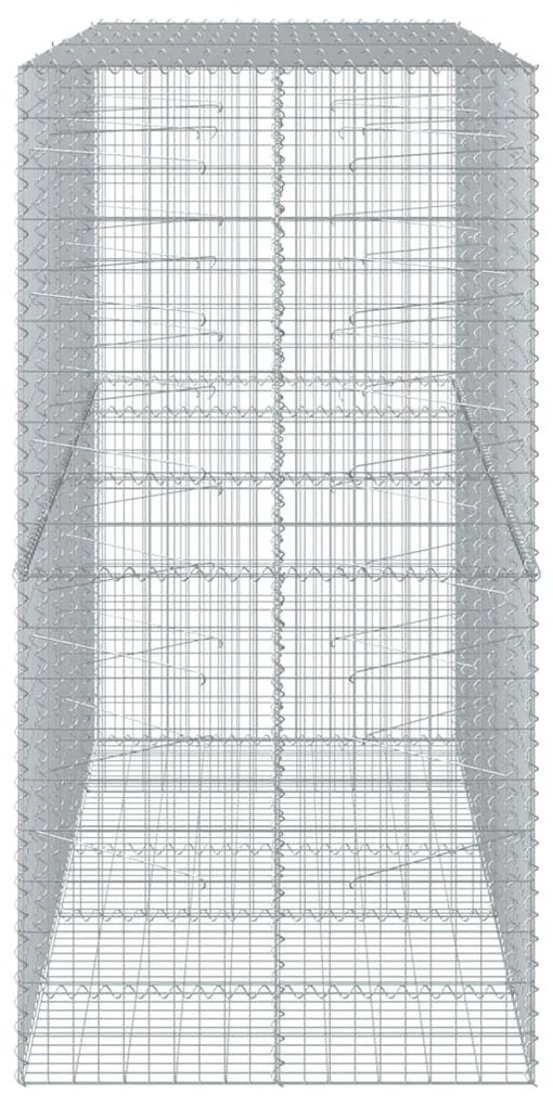 Συρματοκιβώτιο με Κάλυμμα 250x100x200εκ από Γαλβανισμένο Χάλυβα - Ασήμι