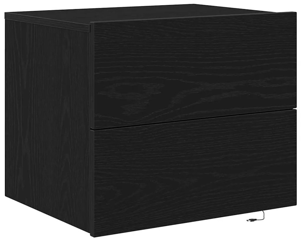vidaXL Τοίχου κομοδίνο με συρτάρι 2 pcs Μαύρη δρυς 50 x 39 x 41 εκ.