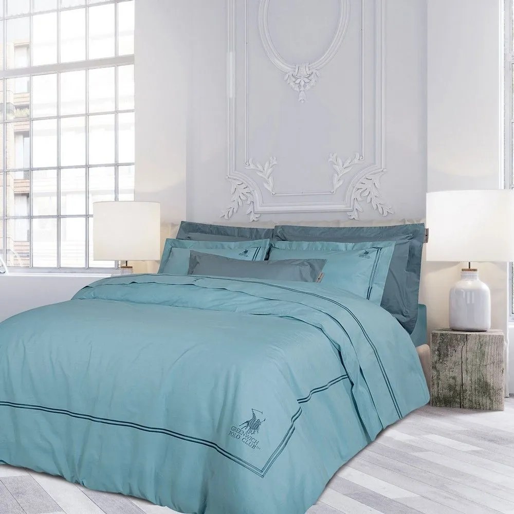 Παπλωματοθήκη 2132 (Σετ 3τμχ) Blue Greenwich Polo Club Queen Size 220x240cm 100% Βαμβακοσατέν