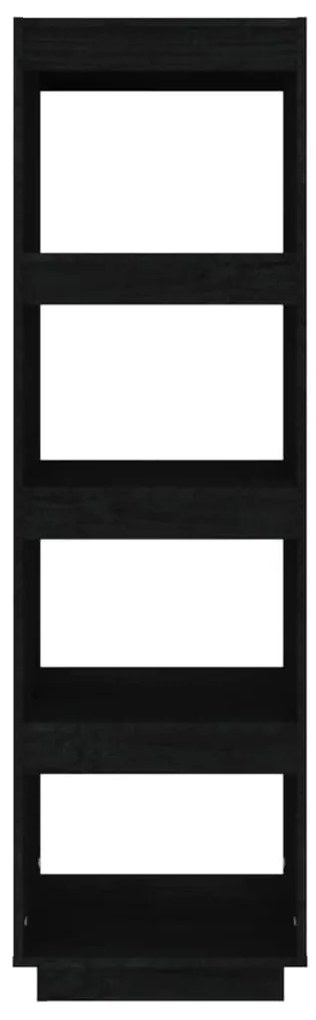 vidaXL Βιβλιοθήκη/Διαχωριστικό Χώρου Μαύρο 40x35x135 εκ. Μασίφ Πεύκο