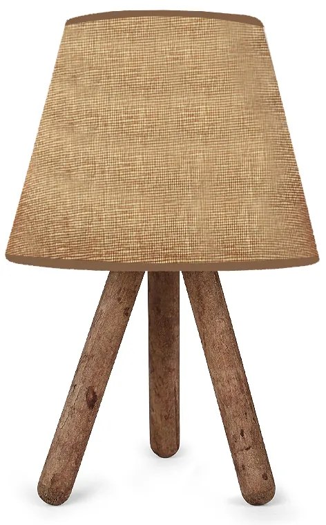 Φωτιστικό επιτραπέζιο Lander Megapap ύφασμα Pvc/ξύλο χρώμα μπεζ άμμου/καφέ 22x17x32εκ.