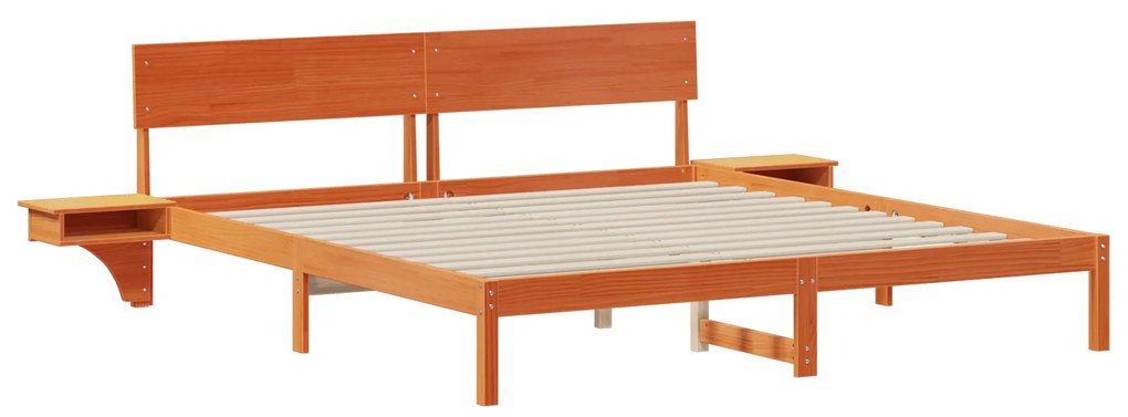 vidaXL Σκελετός Κρεβατιού Καφέ κεριού 200 x 200 cm Μασίφ ξύλο πεύκου