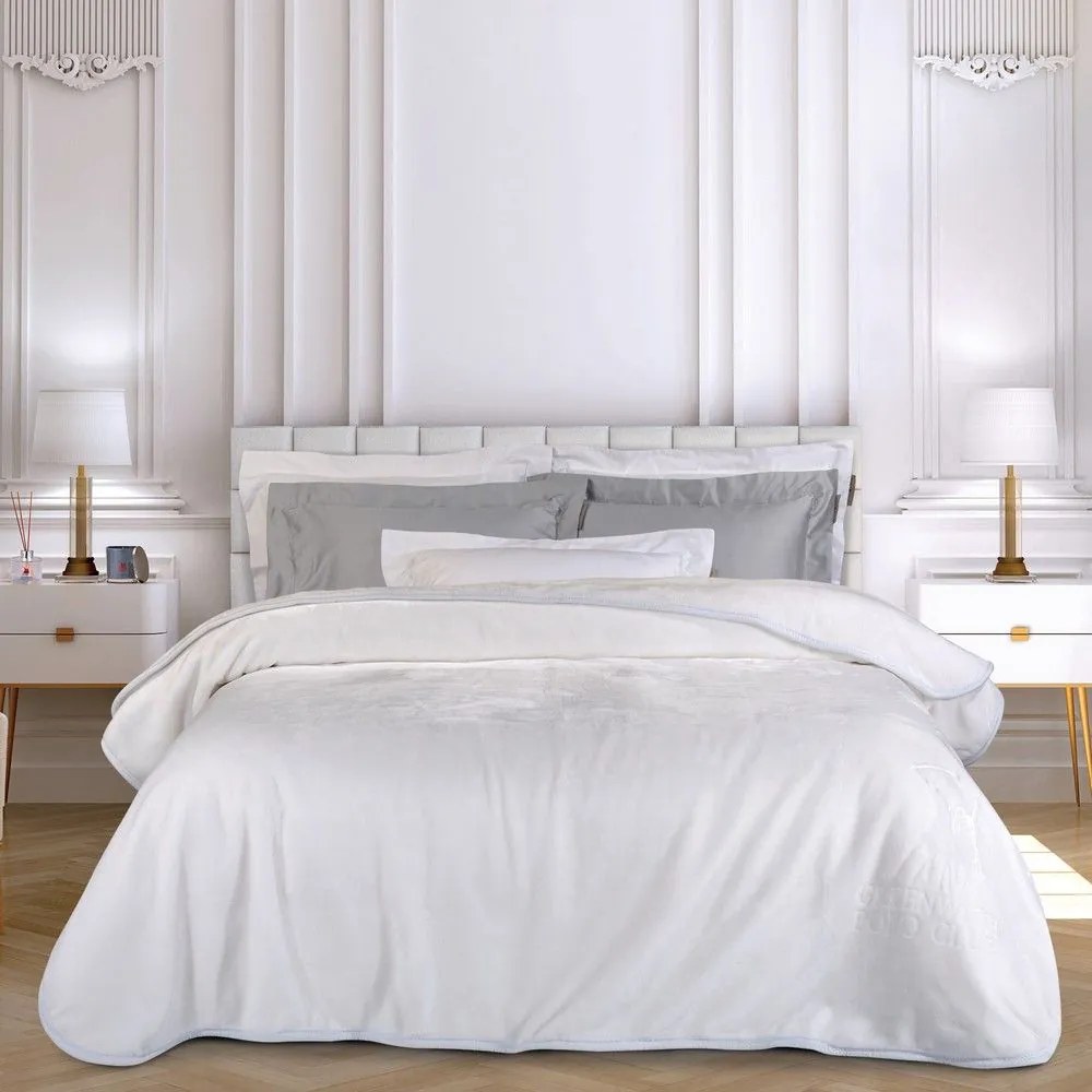 Κουβέρτα 3470 Velour White Greenwich Polo Club Μονό 160x240cm Acrylic