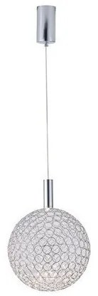 Κρεμαστό Φωτιστικό Οροφής LED 6,3W Σφαίρα Φ20cm Arte Illumina Perforato Eurolamp-144-15069-Χρώμιο 144-15069