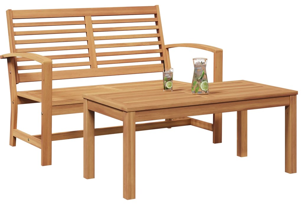 vidaXL Σετ Καναπέ Κήπου 2 pcs Φυσικό Μασίφ ξύλο teak