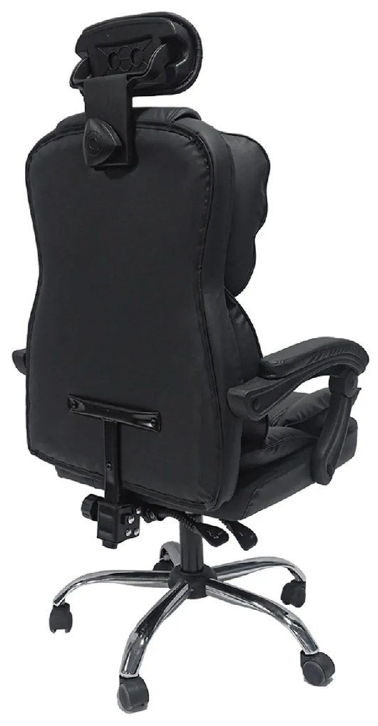 ΚΑΡΕΚΛΑ ΓΡΑΦΕΙΟΥ OCTAVIUS HM1202 ΜΑΥΡΟ PVC &amp; NYLON-ΜΕΤΑΛ.ΧΡΩΜΙΟ ΒΑΣΗ 63x73x129Υεκ