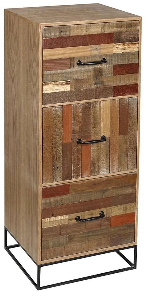 Συρταριέρα FOP214 Oak 40x35x100cm Espiel Metal,Wood