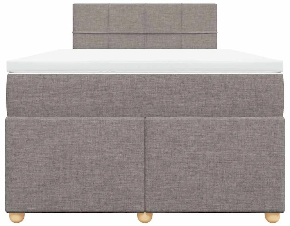 vidaXL Κρεβάτι Boxspring με Στρώμα Taupe 120x190 εκ. Υφασμάτινο