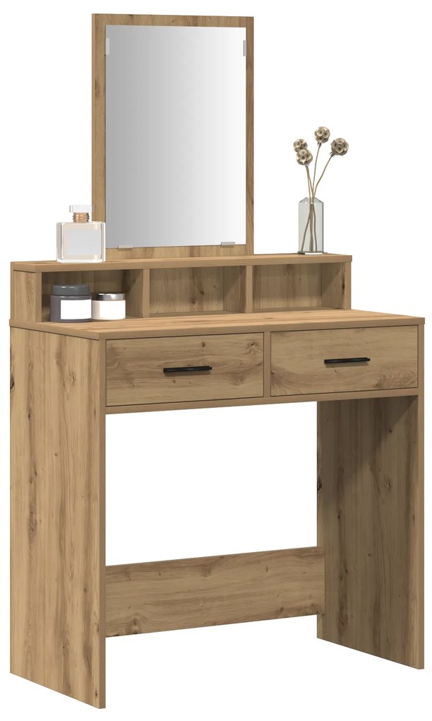 vidaXL Τουαλέτα με Συρτάρια από ξύλο δρυός 79x41x140 εκ.