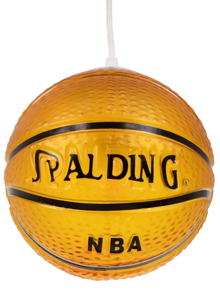 GloboStar SPALDING NBA 00645 Μοντέρνο Κρεμαστό Παιδικό Φωτιστικό Οροφής Μονόφωτο 1 x E27 Πορτοκαλί Γυάλινο Φ18 x Υ18cm