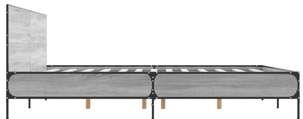 vidaXL Πλαίσιο Κρεβατιού Γκρι Sonoma 180x200 εκ. Επεξ. Ξύλο &amp; Μέταλλο