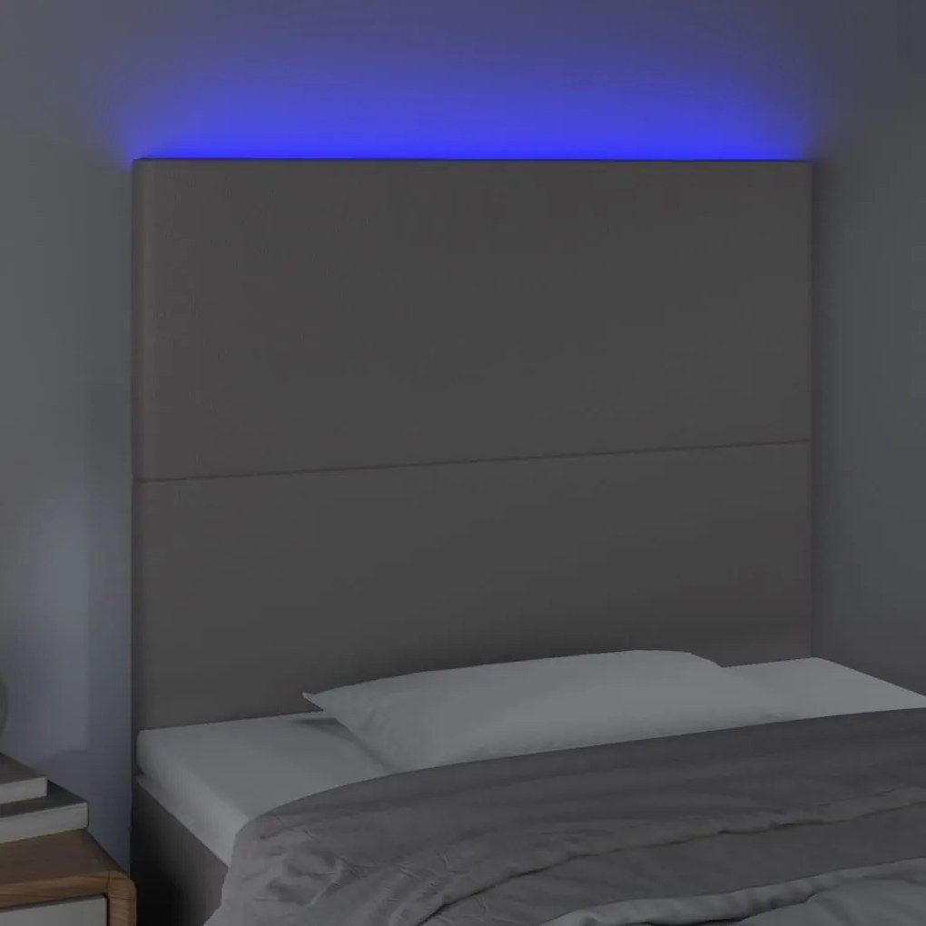 Κεφαλάρι Κρεβατιού LED Γκρι 80x5x118/128 εκ - Γκρι