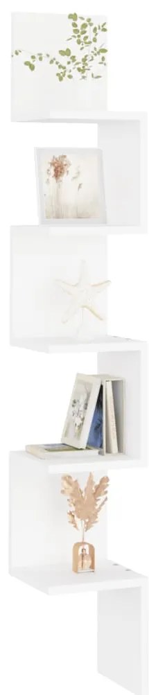 vidaXL Γωνιακή Ραφιέρα Τοίχου Λευκή 20 x 20 x 127,5 εκ. από Επεξ. Ξύλο