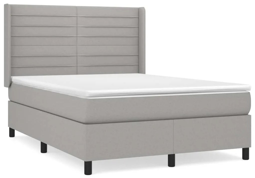 ΚΡΕΒΑΤΙ BOXSPRING ΜΕ ΣΤΡΩΜΑ ΑΝΟΙΧΤΟ ΓΚΡΙ 140X200 ΕΚ. ΥΦΑΣΜΑΤΙΝΟ 3131513