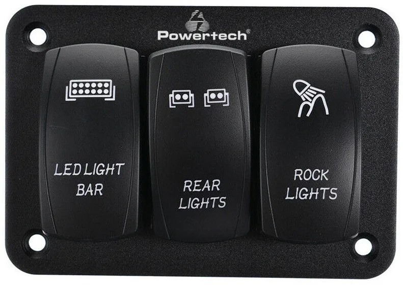 POWERTECH πάνελ σκαφών PTL-018 με 3x διακόπτες φώτων, IP65