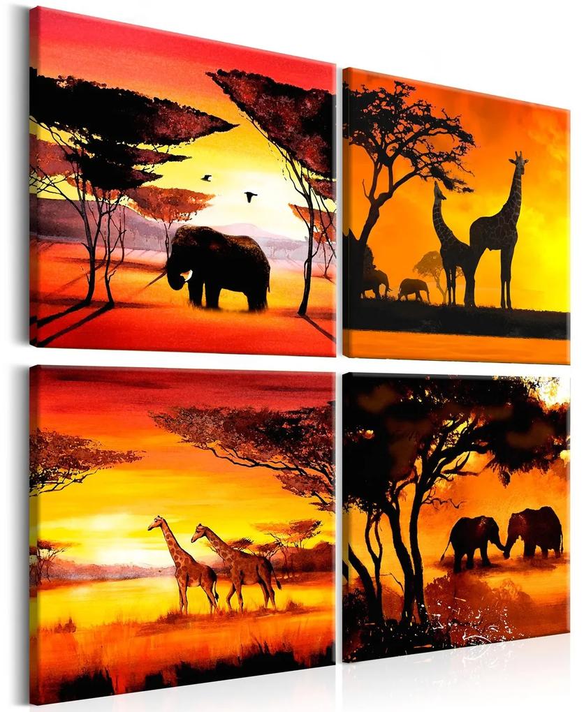 Πίνακας - African Animals (4 Parts) 60x60