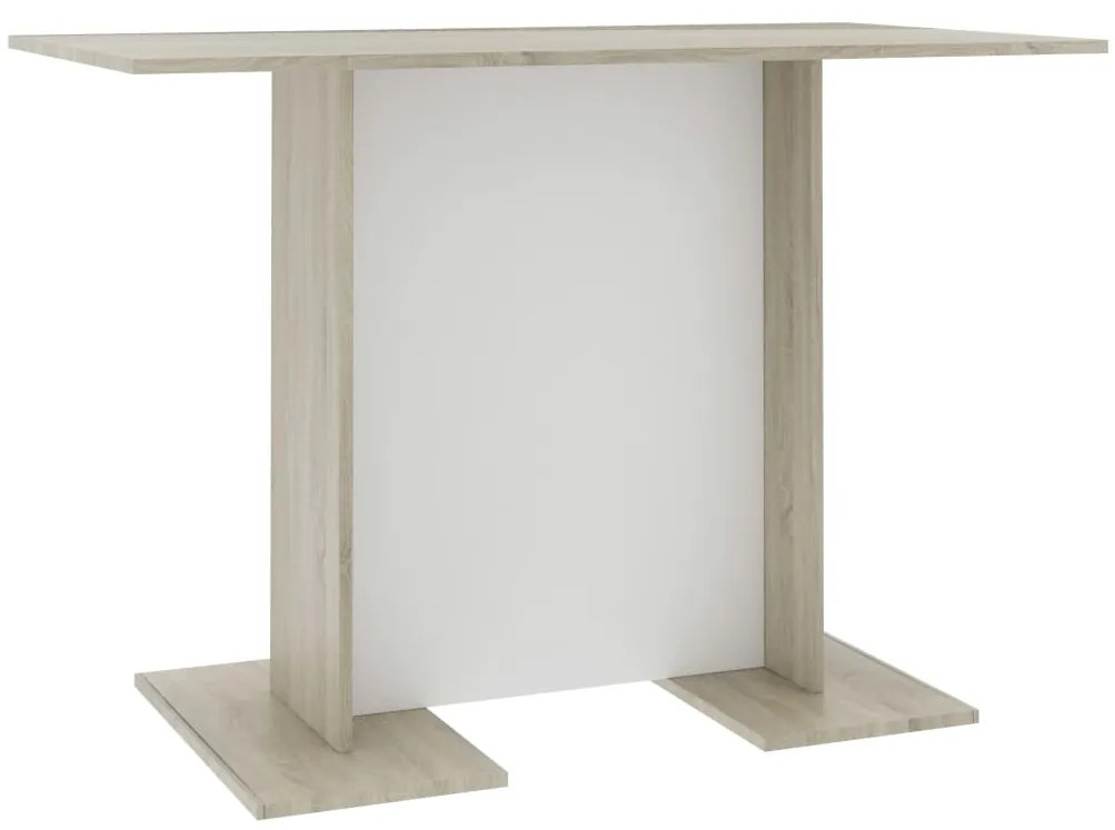 vidaXL Τραπεζαρία Λευκή / Sonoma Δρυς 110x60x75 εκ. από Μοριοσανίδα