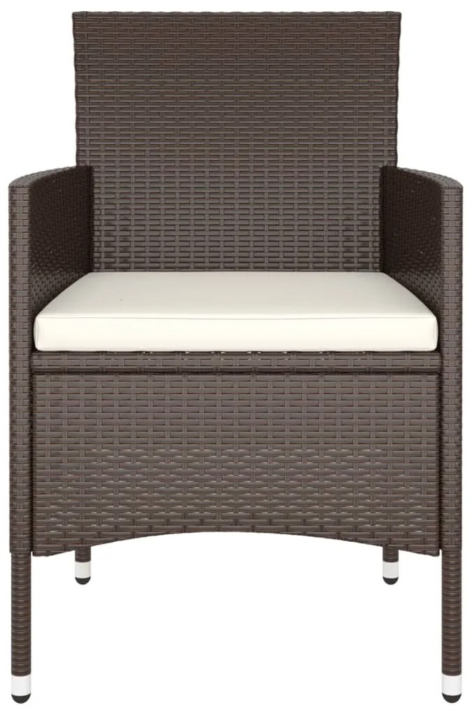 vidaXL Σετ Τραπεζαρίας Κήπου 9 Τεμαχίων Καφέ από Συνθετικό Ρατάν