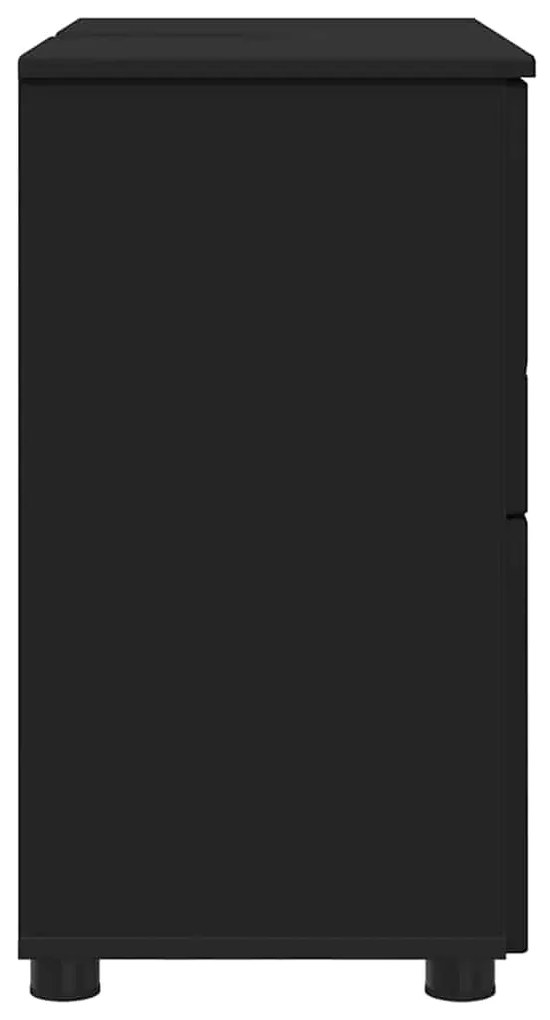 vidaXL Ντουλάπι Μπάνιου με συρτάρι με πόρτα Μαύρο 76,5 x 35 x 64 εκ