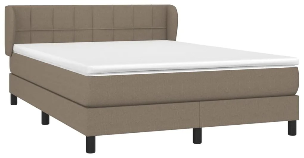 vidaXL Κρεβάτι Boxspring με Στρώμα Taupe 140x200 εκ. Υφασμάτινο