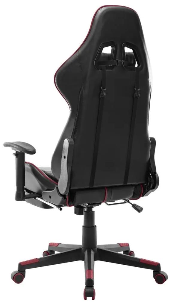 Καρέκλα Gaming με Υποπόδιο Μαύρο / Μπορντό από Συνθετικό Δέρμα - Πολύχρωμο
