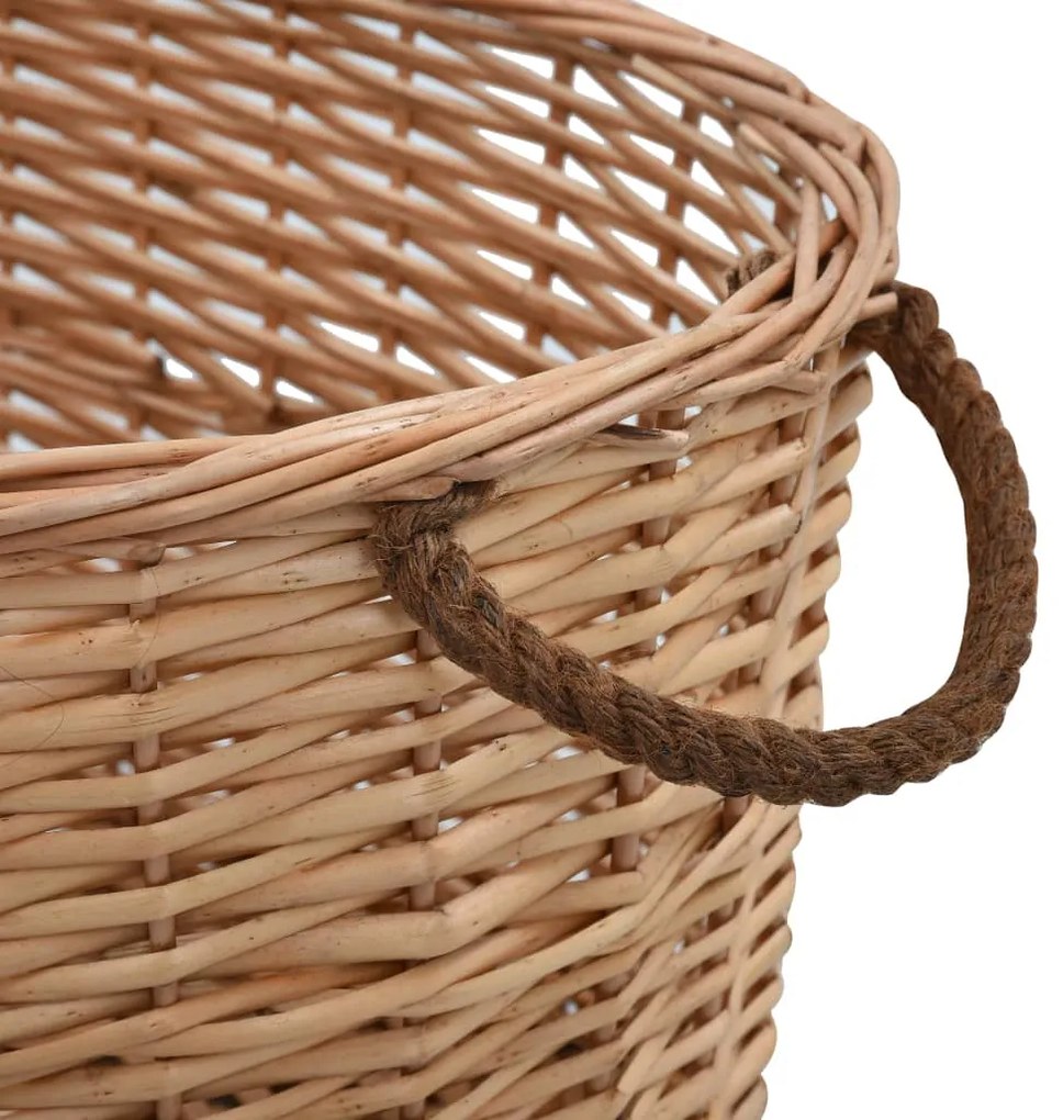 vidaXL Καλάθι Καυσόξυλων με Λαβές Μεταφοράς 56x40x28 εκ. Φυσική Ιτιά