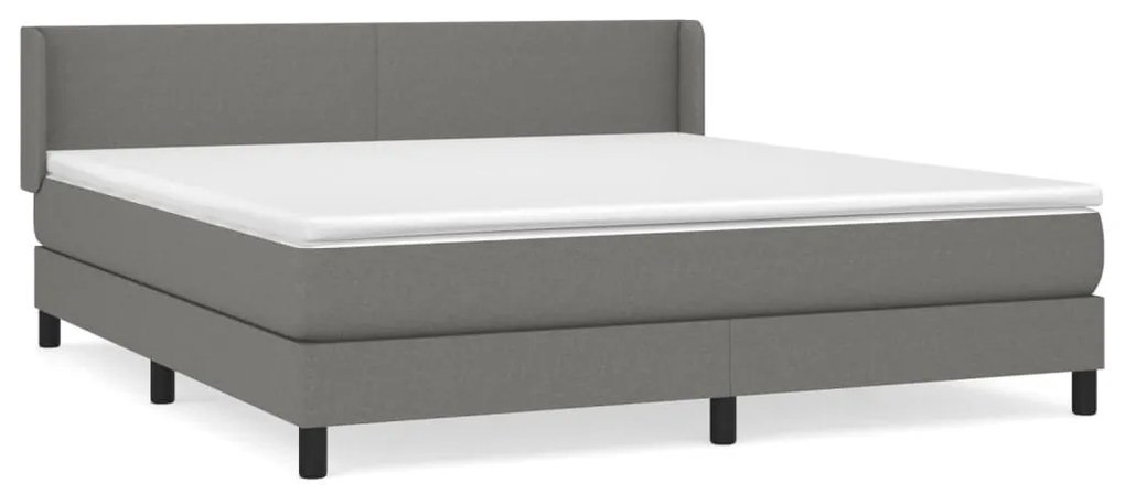 vidaXL Κρεβάτι Boxspring με Στρώμα Σκούρο Γκρι 160x200 εκ Υφασμάτινο