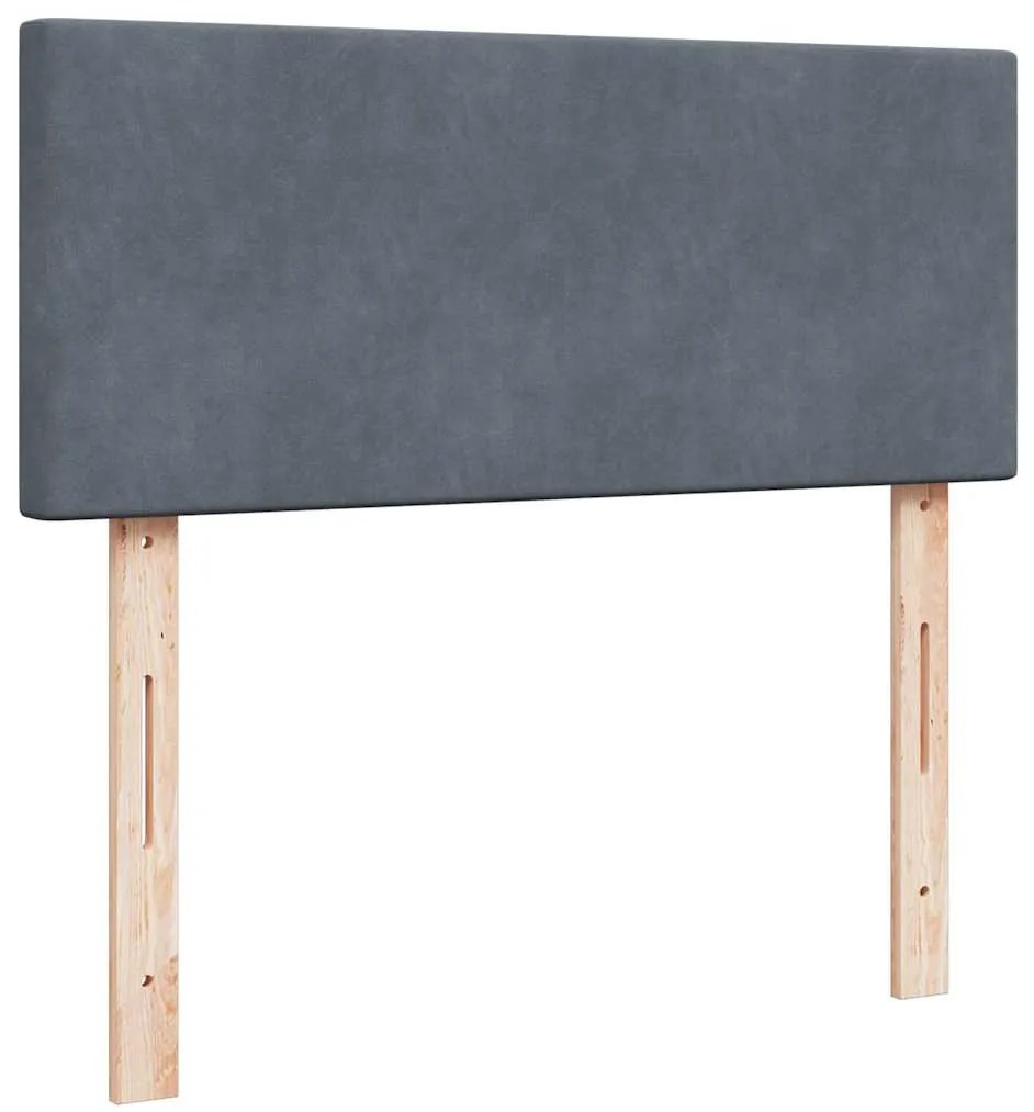 vidaXL Κρεβάτι Boxspring με Στρώμα Σκούρο Γκρι 120x190 εκ. Βελούδινο