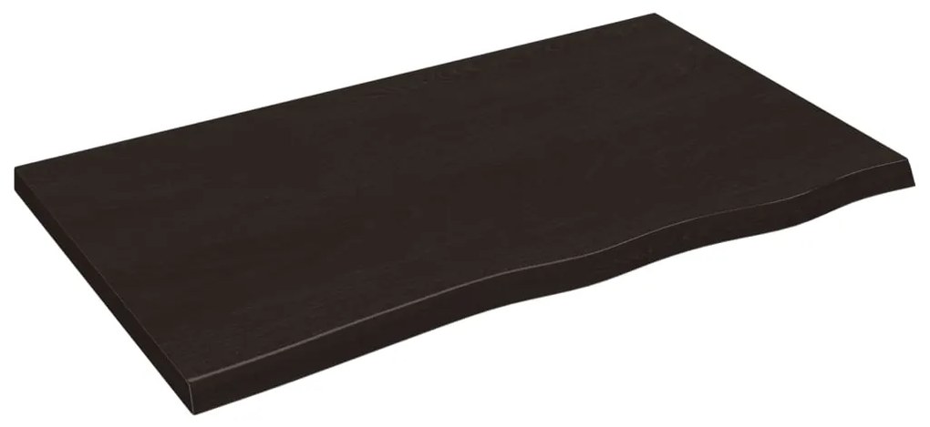 vidaXL Επιφάνεια Τραπεζιού Σκούρο Καφέ 100x60x(2-4)εκ Επεξ. Μασίφ Δρυς